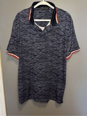 G/Fore Golf Polo Shirt Mens large Waves Navy Blue